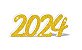 Enfeite Letreiro de E.V.A 2024 de Glitter Dourado - 40x15cm - Imagem 1