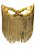 Máscara Tiazinha Metalizada Com Cortina Decoração - Dourado-  77cm x 33cm - Imagem 1