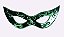 Máscara Grande Metalizada de Plástico Decoração de Paredes - Verde  - 77x33cm - Imagem 1