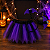Kit Fantasia Infantil Halloween - Saia Tule Roxo/Preto + Tiara - Imagem 1