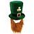 Chapéu Cartola Com Barba Saint Patrick's Day em Veludo Irish Leprechaun - Imagem 1