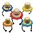 Chapéu de Palha com Renda e Tranças - Cores das Faixas e Tranças Sortidas - 1 Unidade - Imagem 1
