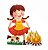 Totem Decorativo Menina Caipira Dançando Festa Junina - 50x38cm - Imagem 1