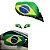 Kit Capa Retrovisor Bandeira Brasil Pano Patria Copa Torcida - 1 Par - Imagem 1