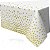 Toalha De Mesa Metalizada Branca com Bolinhas Douradas - 137 x 183 cm - Imagem 1