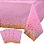 Toalha De Mesa Metalizada Rosa com Bolinhas Douradas - 137 x 183 cm - Imagem 1