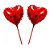 Balão Metalizado Coração Vermelho - Tamanho do Balão 10 Polegadas (25cm) + Vareta de 19cm - 1 Unidade - Imagem 1