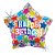 Balão Metalizado Estrela Happy Birthday - 48cm - Flutua Com Gás Hélio - Imagem 1