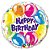 Balão Metalizado Happy Birthday- 46cm - Flutua Com Gás Hélio - Imagem 1