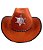 Chapéu de Xerife Marrom Com Estrela - 38cm - Imagem 1
