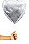 Balão Metalizado Coração Prata Linha Hologlitter - Tamanho do Balão 10 Polegadas (25cm) + Vareta de 19cm - 1 Unidade - Imagem 1