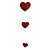 Varal de Papel Vertical Coração Vermelho 3D com 2 Metros - Imagem 1
