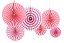 Kit Leques Enfeite de Papel Rosa- 6 Unidades (2 unds de 40cm + 2 unds de 30cm + 2 unds de 20cm) - Imagem 1