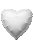 Balão Metalizado Coração Branco - 20 Polegadas (50cm) - Flutua Gás Hélio - Imagem 1