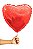 Balão Metalizado Coração Vermelho Linha Hologlitter - Tamanho do Balão 10 Polegadas (25cm) + Vareta de 19cm - 1 Unidade - Imagem 1