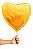 Balão Metalizado Coração Amarelo Linha Hologlitter - Tamanho do Balão 10 Polegadas (25cm) + Vareta de 19cm - 1 Unidade - Imagem 1