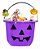 Balde De Abóbora De Halloween Doces Ou Travessuras Com Alça - Cor Roxo - 19cm x 15cm - Imagem 2