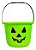 Balde De Abóbora De Halloween Doces Ou Travessuras Com Alça - Cor Verde - 19cm x 15cm - Imagem 1