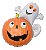 Balão Metalizado Fantasma com Abóbora Festa Halloween - 49cm x 26,5cm - Imagem 1
