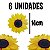 Enfeite Cartonado Girassol 14cm - 6 Unidades - Imagem 2