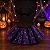 Kit Fantasia Bruxinha - Saia Tule e Tiara com aplique Morcego - Roxo/Preto - Infantil - Imagem 1