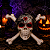 Caveira Branca de Plástico com Coração e Véu Preto Halloween - 36cm x 28cm - Imagem 1