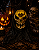 Máscara Caveira Abóbora C/ Capuz Halloween Metalizada - Dourada - Imagem 1