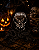 Máscara Caveira Abóbora C/ Capuz Halloween Metalizada - Prata - Imagem 1