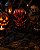 Máscara Caveira Abóbora C/ Capuz Halloween Metalizada - Vermelha - Imagem 1