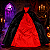 Capa Mago Vampiro Infantil 80cm Halloween - Modelo Dupla Face Vermelha e Preto - Imagem 1
