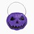 Balde de Halloween Enfeite de Abóbora Roxa para Doces e Decoração de Halloween - 19cm X 14cm - Imagem 1