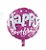 Balão Metalizado Foil Happy Birthday 3D Pink 58cm - Flutua com Gás Hélio - Imagem 1