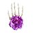 Presilha P/ Cabelo Mão com Flor Roxo Halloween - 1 Unidade - Imagem 1