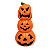 Abóbora Tripla 40cm Halloween - Imagem 1