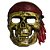 Máscara de Caveira Pirata Dourado com Bandana - Imagem 1