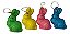Kit Enfeite Decorativo Perdurável Coelho Sortidos 6,5cm - 4 Peças - Imagem 1