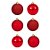 Kit 6 Bolas de Natal Lisa/Fosca/Glitter 6cm Vermelha - 6 Unidades - Imagem 1