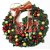 Guirlanda Com Enfeite Natal Porta Natalino 33cm Frutos Bolas Laços Decoração Decorada - Imagem 1