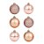 Bola De Natal Rose Gold Brilho/Fosco/Glitter Tubo 6cm - 6 Unidades - Imagem 1
