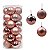 Conjunto Bolas de Natal Rose Gold 7cm - 24 Peças - Imagem 1
