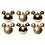 Enfeite De Natal Mickey Dourado Disney - 6 Unidades - Imagem 1