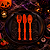 Kit Talheres com Colher, Faca e Garfo – Halloween Horripilante - Cor Laranja - Imagem 1