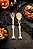Jogo Talheres Esqueleto Halloween – 2 Peças (Garfo e Colher) - Imagem 1
