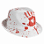 Chapéu Fedora Branco com Manchas de Sangue – Acessório Halloween - Imagem 1