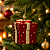 Enfeite de Natal Caixa de Presente Vermelho e Branco 7cm para Pendurar – Plástico Decorativo - Imagem 1
