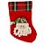 Meia Carinha Papai Noel Xadrez Colorida 20cm – Decoração Natalina - Imagem 1