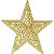 Enfeite de Natal Estrela Filigrana com Glitter – Dourado 15cm - Imagem 1