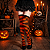 Meia 7/8 Listrada Preta e Laranja – Fantasia Halloween - Imagem 1