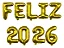 Kit Balões Metalizados Frase "Feliz 2026" – Letras e Números – 40 cm – Dourado - Imagem 1