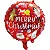 Balão Metalizado Redondo 45 cm – Merry Christmas – Vermelho – Flutua com Gás Hélio - Imagem 1